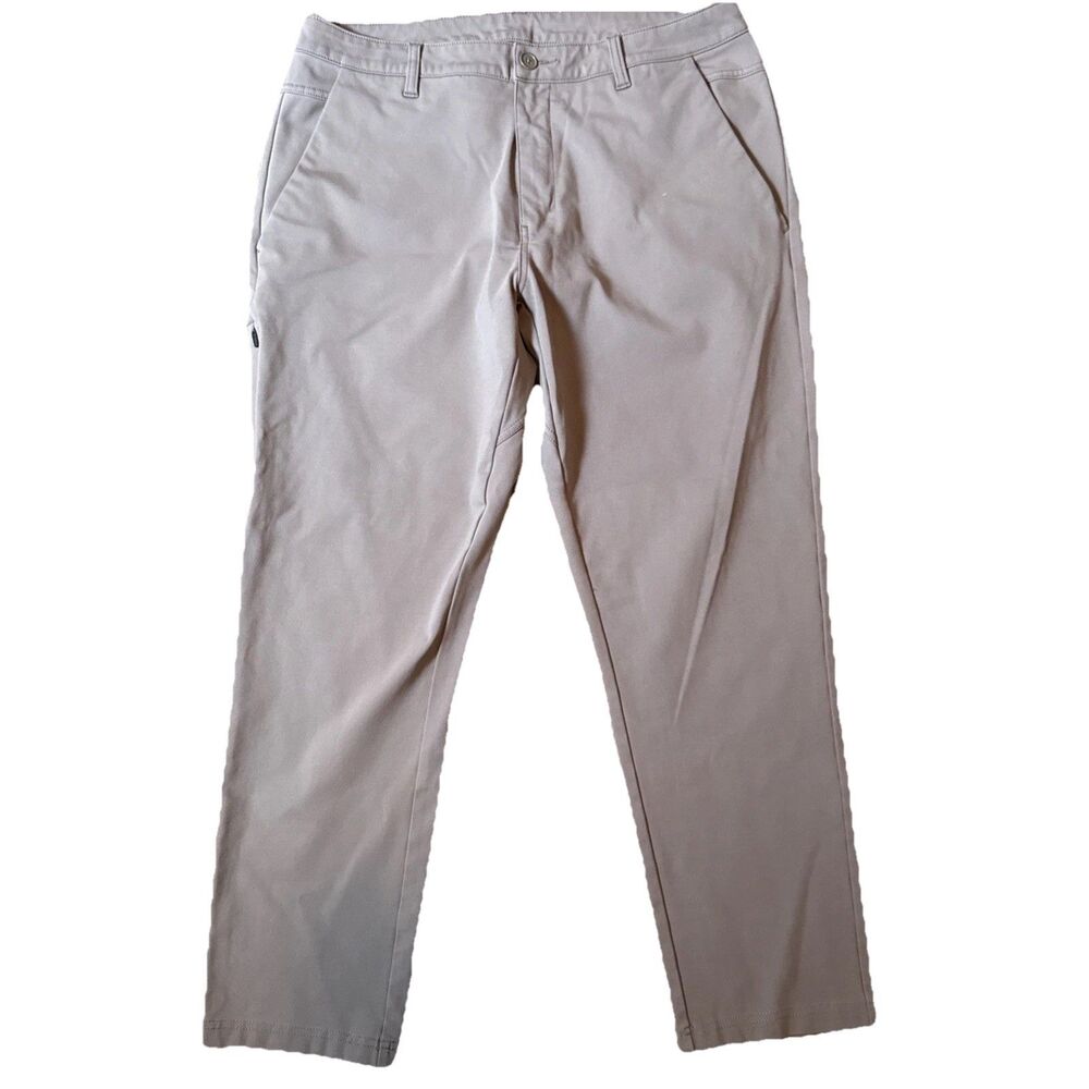 BYLT Everyday 2.0 Pants Men (34x27) Beige Slim Fit Tapered Stretch Casual (read)